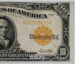 1922 Gold Certificate $10 Note Currency Large Size Pmg Cert 30 Vf Very Fine 436