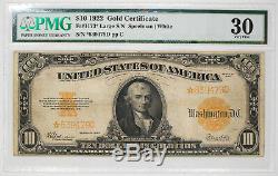 1922 Gold Certificate $10 Star Note Large S/n Fr. 1173 Pmg 30 Vf Very Fine 479d