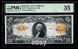 1922 Gold Certificate $20 dollars Fr# 1187 PMG 35 VERY FINE