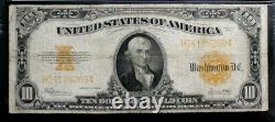 1922 Large Size $10 Gold Certificate Note PMG 12 FINE FR 1173