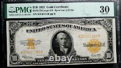 1922 Large Size $10 Gold Certificate Note PMG 30 VERY FINE FR 1173