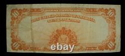 1922 Lg Size $10 Gold Cert. (3) Nice Color and Paper. Very Fine Shape