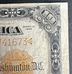 1922 Ten Dollar Gold Certificate in Fine+/- problem free condition