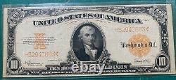 1922 US $10 Bill Gold Certificate Very Fine-ish