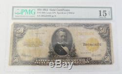 1922 US Mint $50 Gold Certificate Paper Note Certified PMG Fine 15 Net