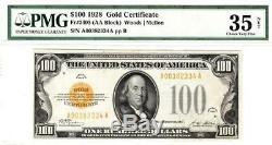 1928 $100 Fr-2405 Gold Certificate PMG 35 CHOICE VERY FINE OUTSTANDING NOTE