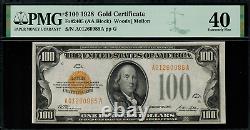 1928 $100 Gold Certificate FR-2405 Graded PMG 40 Extremely Fine