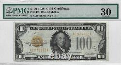 1928 $100 Gold Certificate Note PMG 30 Very Fine s/n A01482253A Fr. 2405