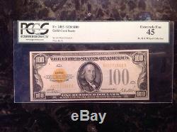1928 $100 Gold Certificate PCGS 45 Extremely Fine- Dr. R&M Syed Collection