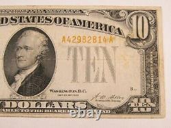 1928 $10 Dollar Gold Certificate Paper Note Fine-VF