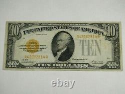 1928 $10 Dollar Gold Certificate Paper Note Fine-VF