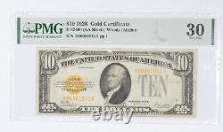 1928 $10 FR#2400 (AA Block) Gold Certificate PMG 30 Very Fine Minor Stains 2697