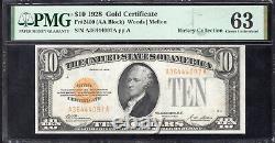 1928 $10 GOLD CERTIFICATE PMG 63 Fr 2400 44097