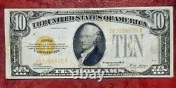 1928 $10 Gold Certificate An Attractive And Bright Very Fine Note