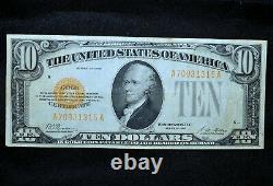 1928 $10 Gold Certificate Ch-vf Very Fine Yellow Seal Scarce 315 Trusted
