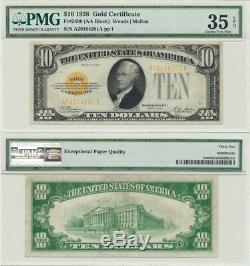 1928 $10 Gold Certificate Fr#2400 PMG Certified Choice Very Fine 35 EPQ