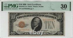1928 $10 Gold Certificate Note Fr. 2400 AA Block PMG Choice Very Fine VF 30