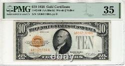 1928 $10 Gold Certificate Note Fr. 2400 Aa Block Pmg Choice Very Fine Vf 35(530a)