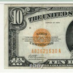 1928 $10 Gold Certificate Note Fr. 2400 Aa Block Pmg Choice Very Fine Vf 35(530a)