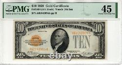 1928 $10 Gold Certificate Note Fr. 2400 Aa Block Pmg Extra Fine Xf 45 (954a)