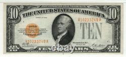 1928 $10 Gold Certificate Note Fr. 2400 Aa Block Pmg Extra Fine Xf Ef 40 (249a)