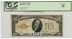 1928 $10 Gold Certificate PCGS Very Fine 20 Certified Fr 2400 Currency BP331