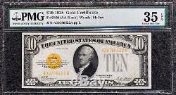 1928 $10 Gold Certificate PMG Very Fine+ VF 35 EPQ Fr. 2400