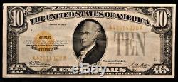 1928 $10 Gold Certificate Paper Money Note Very Fine #4320