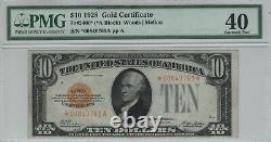 1928 $10 Gold Certificate Star Note Fr. 2400 Pmg Extremely Fine Xf Ef 40 (769a)