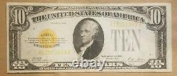 1928 $10 Gold Certificate Woods Mellon FR 2400 TEN DOLLARS VERY FINE Plus VF +