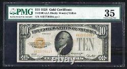 1928 $10 Gold Certificate Woods/Mellon PMG 35 Choice Very Fine