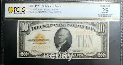 1928 $10 Pcgs 25 Very Fine Gold Certificate Fr #2400 Woods Mellon Nice