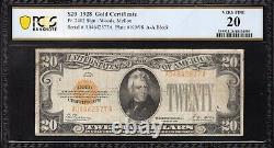 1928 $20 GOLD CERTIFICATE PCGS 20 Fr 2402 42577