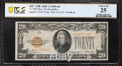 1928 $20 GOLD CERTIFICATE PCGS 25 Fr 2402 77260