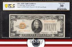 1928 $20 GOLD CERTIFICATE PCGS 30 Fr 2402 72165