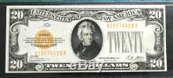 1928 $20 GOLD CERTIFICATE PMG 40 EXTREMELY FINE, WOODS/MELLON (AA Block) Fr#2402