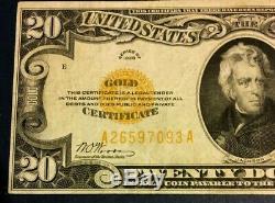1928 $20 GOLD CERTIFICATE VERY FINE, WOODS/MELLON (AA Block) Fr#2402