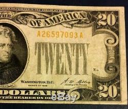 1928 $20 GOLD CERTIFICATE VERY FINE, WOODS/MELLON (AA Block) Fr#2402