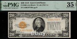 1928 $20 Gold Cert A-a Block P. Mg #35epq