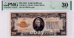 1928 $20 Gold Certificate AA Block Woods/Mellon PMG Very Fine 30 Fr#2402