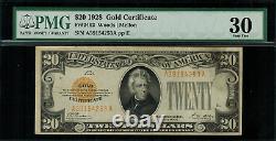 1928 $20 Gold Certificate FR-2402 Graded PMG 30 Very Fine