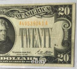 1928 $20 Gold Certificate Fine, Woods/mellon 9252