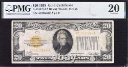 1928 $20 Gold Certificate Fr#2402 (AA Block) PMG 20 Very Fine Banknote
