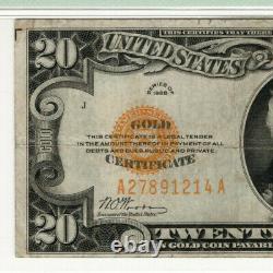 1928 $20 Gold Certificate Note Fr. 2402 Aa Block Pmg Very Fine Vf 25 (214a)