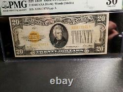 1928 $20 Gold Certificate Note Fr. 2402 Aa Block Pmg Very Fine Vf 30