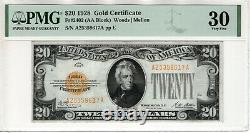1928 $20 Gold Certificate Note Fr. 2402 Aa Block Pmg Very Fine Vf 30 (617a)