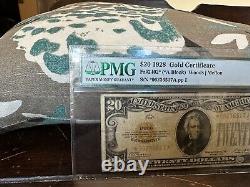 1928 $20 Gold Certificate STAR note- Fr. 2402 (A Block) PMG 35 EPQ