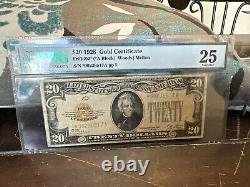 1928 $20 Gold Certificate STAR note- Fr. 2402 (A Block) PMG 35 EPQ