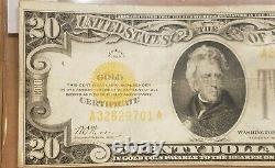 1928 $20 Gold Certificate Woods Mellon FR 2402 TWENTY DOLLARS VERY FINE VF +