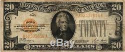 1928 $20 Small Size United States GOLD CERTIFICATE Currency Note FR#2402 FINE